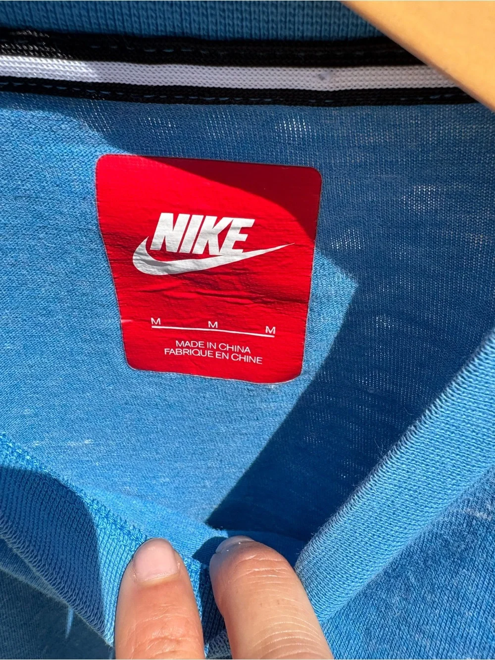 Kids Boys Nike Blue Short-Sleeve Tee with Red Graphic-Size M